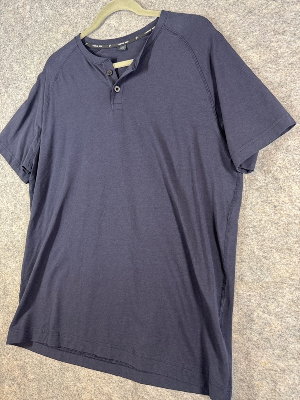 Public Rec Navy Pima Cotton Tencel Short Sleeve Henley Shirt Top Size XL Casual - Picture 5 of 13
